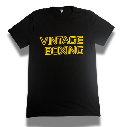 Retro T-Shirt Black/Yellow - Vintage Boxing Gear