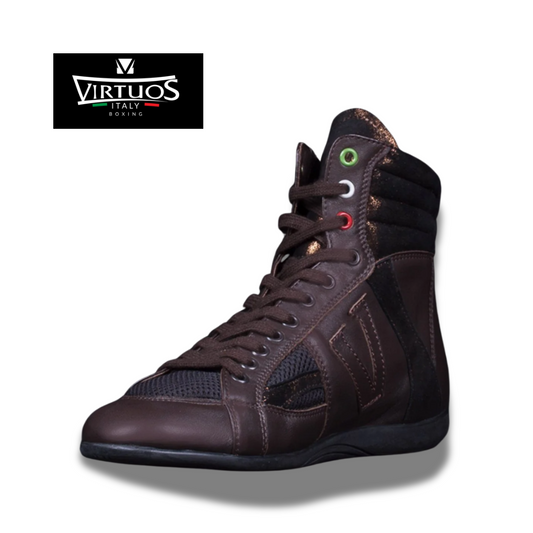 Boxing Shoe - TORINO Low Top (M12/12.5 Brown, Blk) - Vintage Boxing Gear