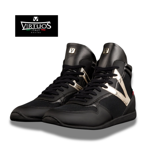 Boxing Shoe -VESUVIO Low Top (White, Blk, Blk/Gld)