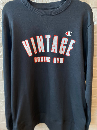 Vintage Boxing Gym Crewneck (Black) - Vintage Boxing Gear