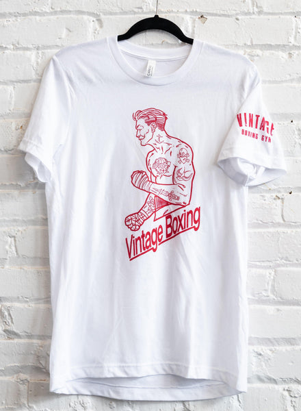 Good Luck T-Shirt White/Red - Vintage Boxing Gear