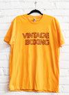 Retro Tshirt Orange/Maroon Large  Uni1056 . - Vintage Boxing Gear